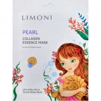 Маска для лица тканевая осветляющая с жемчужной пудрой Pearl Collagen Essence Mask LIMONI купить в Улан-Удэ